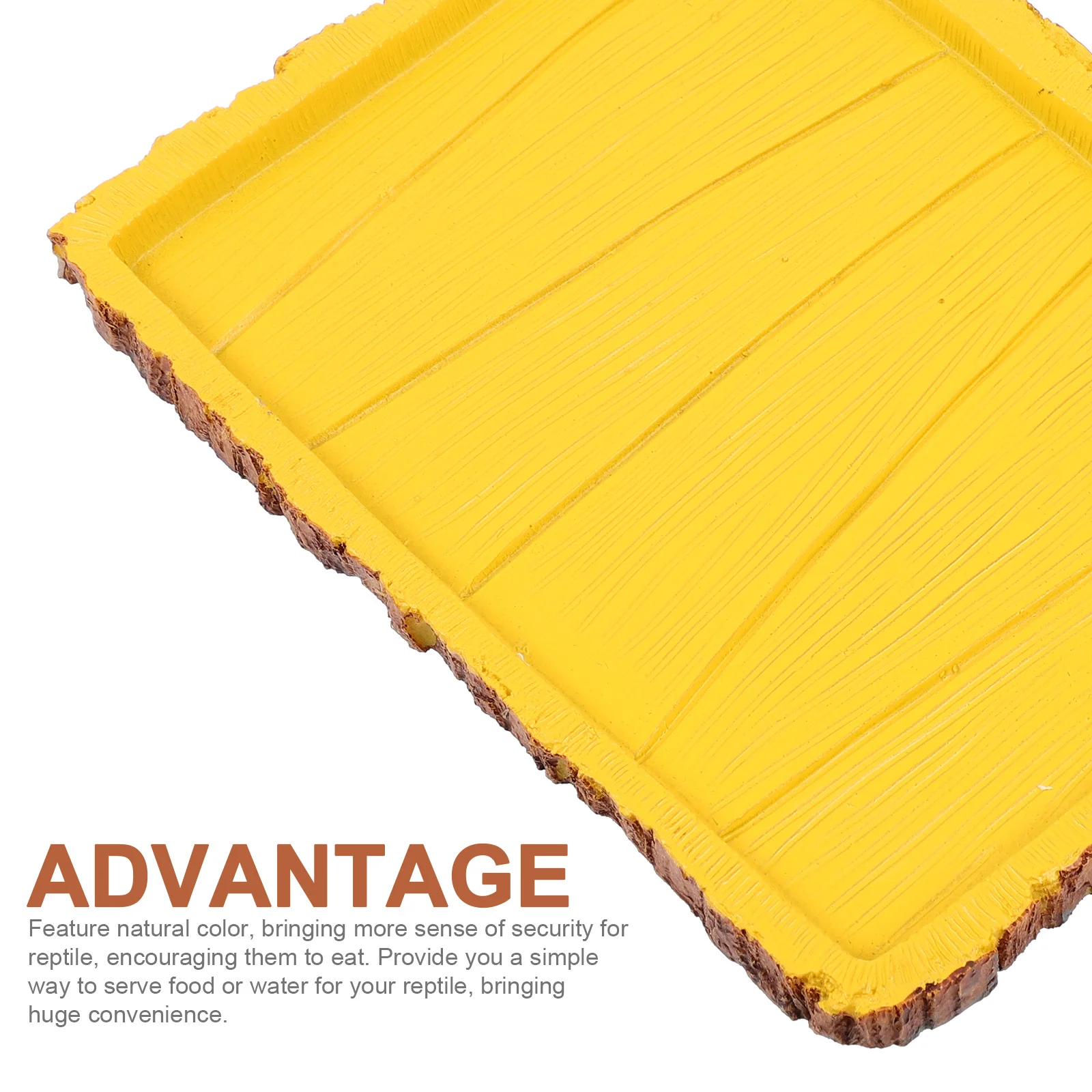 

Rectangle Designed Reptile Food Container Yellow Water Basin for Tortoise Habitat Accessories Tortoise Water