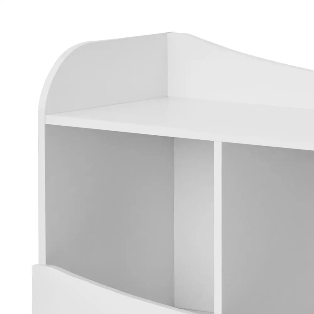 خزانة كتب للتخزين للأطفال باللون الأبيض مكونة من 6 أرفف مكعبة، منظم أثاث غرفة اللعب المرح، سهل التجميع، تصميم آمن، ملف تعريف منخفض #5