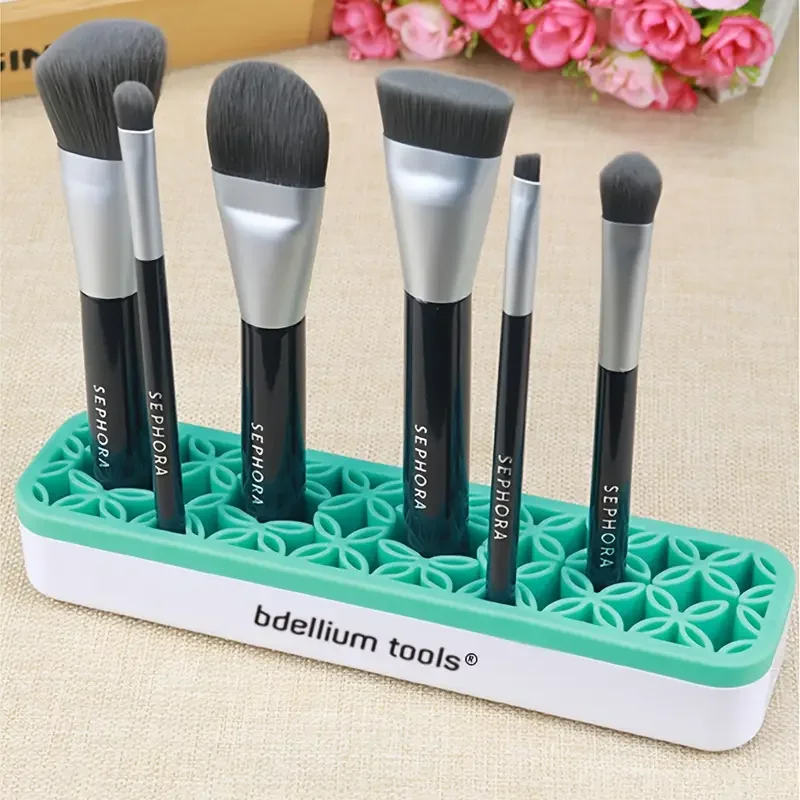 

Silicone Makeup Brush Holder Organizer | Beauty Tools Display Stand & Cosmetic Storage