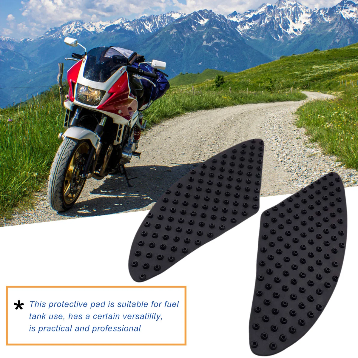 

2pcs 1 Pair Motorcycle Tank Pad Anti-Skid Fuel Tank Protectors Non-Slip Rubber Pads Heat Insulation Universal Fit For Motorbike