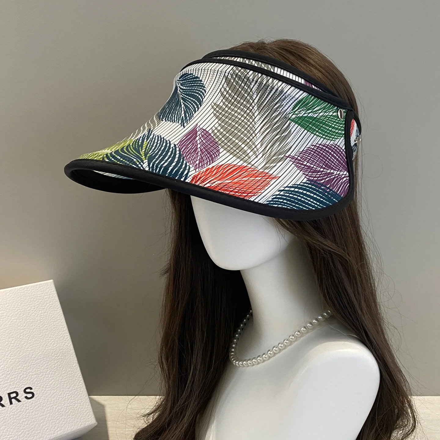 Women Ladies Straw Hat Sunhat Digital Printing Large Eaves Sunshade Outdoor Roof Versatile Duck Hat Sunscreen Hat Tide