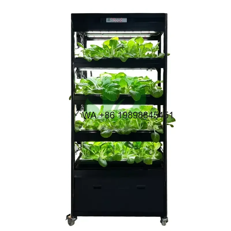Wmwmnu for Indoor Climate Control Vertical Hydroponic Tower 4 Layer LED Agriculture Home Growing System Vegetable Spice