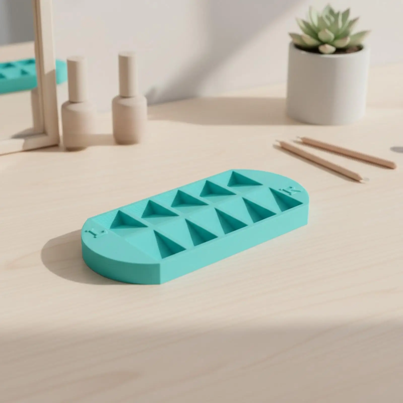 Nail Art Storage Tray for Salon Use with Raised Edges Ribbed Walls for Stable Nail Tips Sorting Accessories