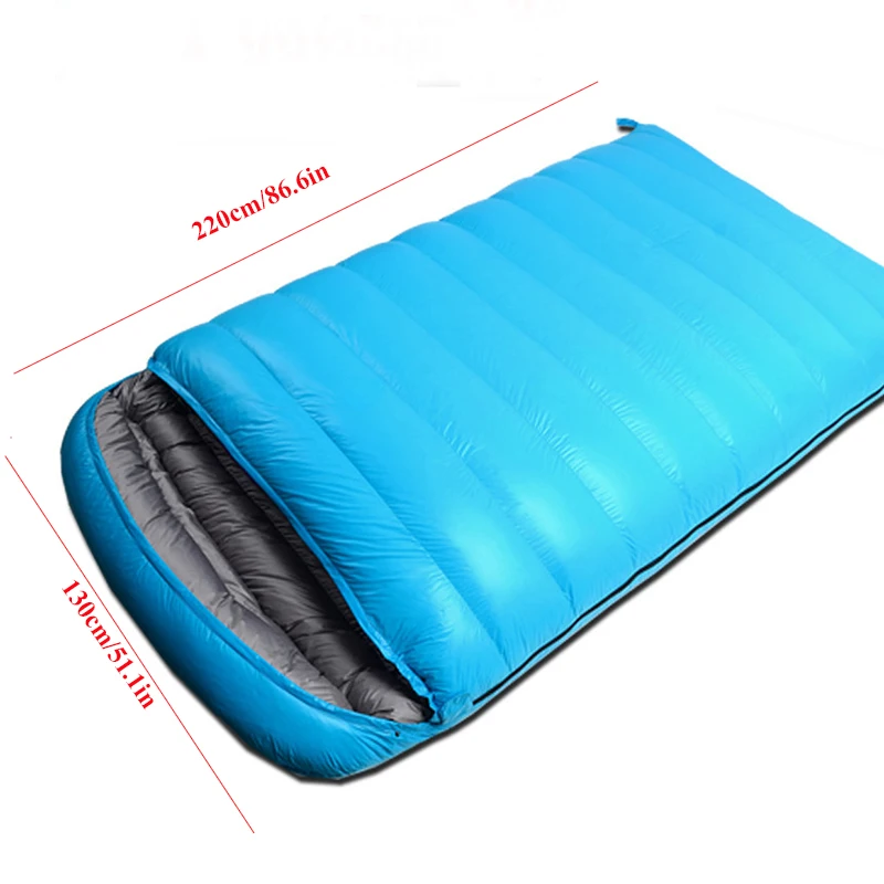 Couple Adult Envelope Duck Down Sleeping Bag Outdoor Camping Autumn Winter Keep Warm Cold Resistant Waterproof Indoor Rest