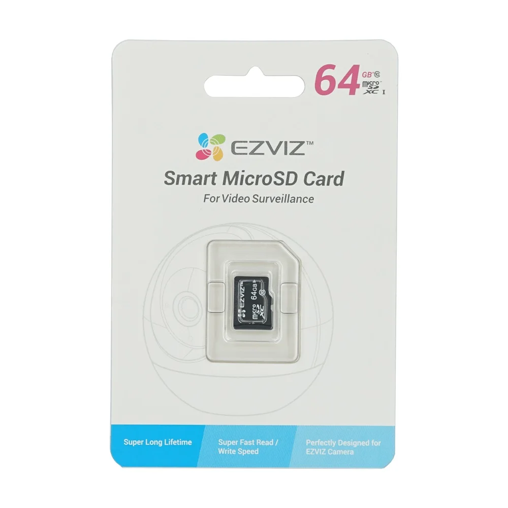 EZVIZ tarjeta Micro SD Original Clase 10, 64GB, tarjeta TF para vigilancia, perfectamente diseñada para cámara HIK EZ