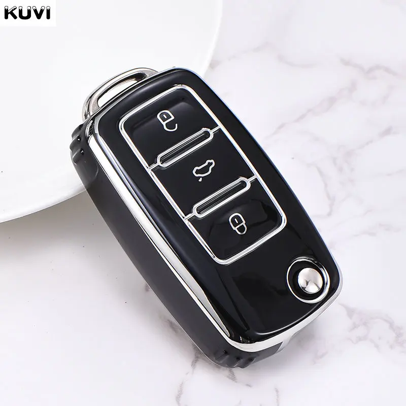 HOT TPU Car Remote Key Case Cover For Volkswagen VW Polo Golf Passat Tiguan Beetle Caddy T5 Up Eos Skoda Octavia Seat Leon Altea