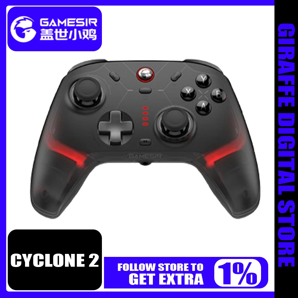 

For Gamesir Cyclone 2 Gamepad Tri Mode Bluetooth Wireless Hall Linear Board Machine Game Controller Pc Game Accessories Man Gift