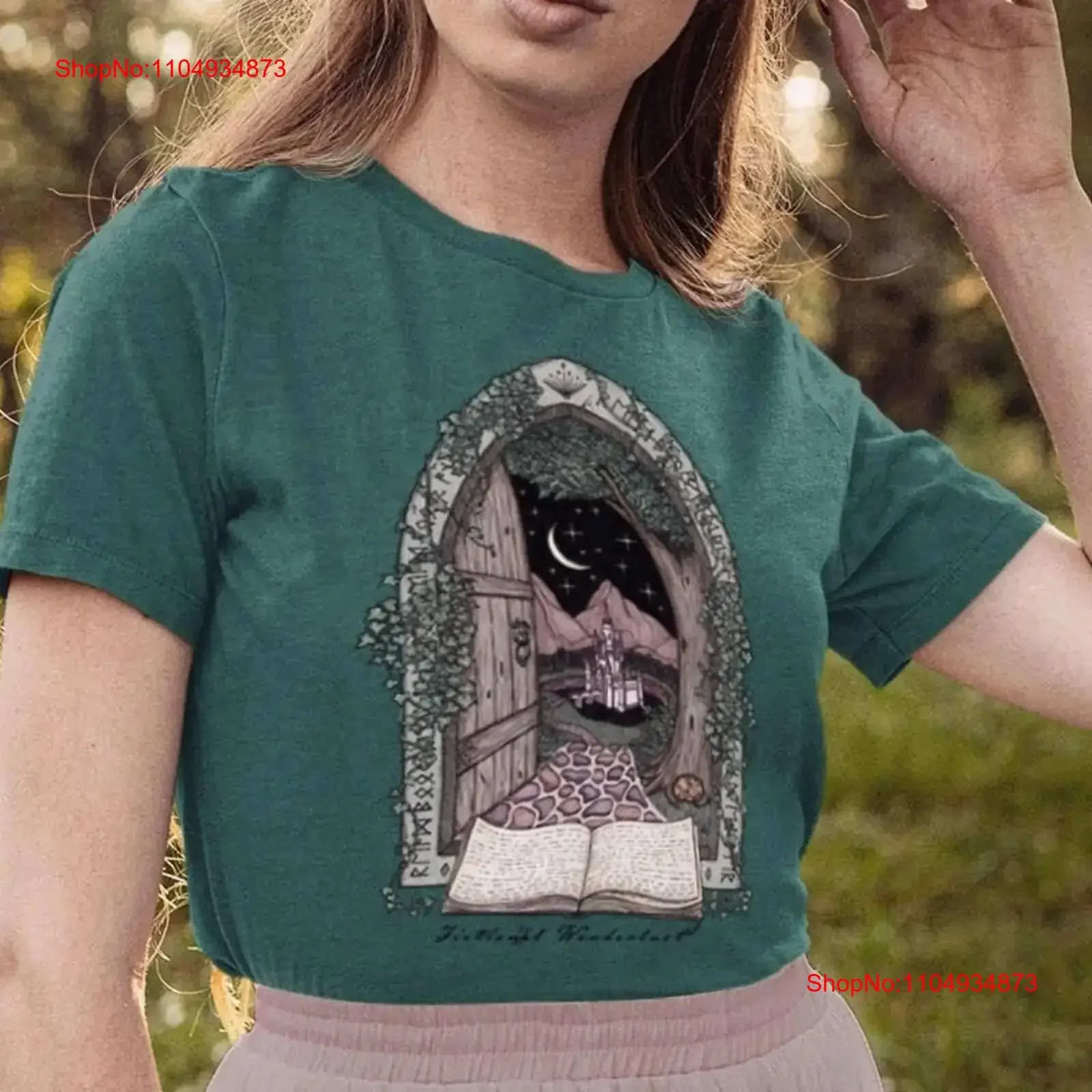 

Художественные странные люди, любители книг, фэнтезийная дверь, книжные руны, чтение книг и вход, легкая футболка из трех смесей, винтажная стираная футболка