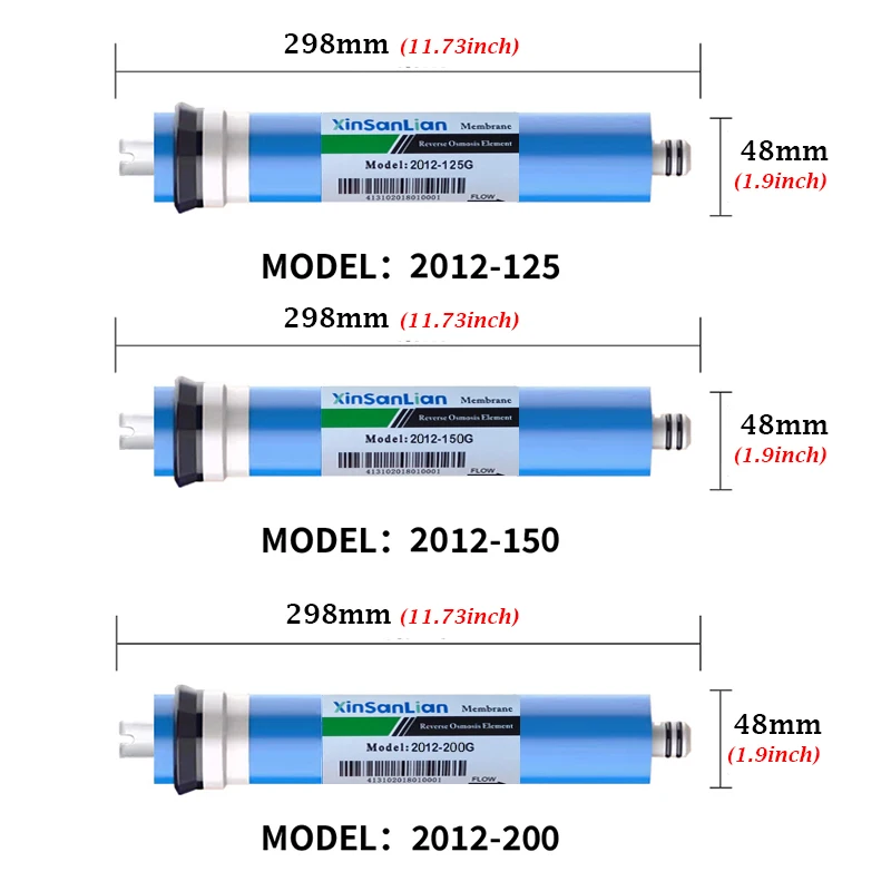 75/100/150/200GPD Home Kitchen Reverse Osmosis RO Membrane Replacement Water Drinking Water Purifier Filters Water Filtration