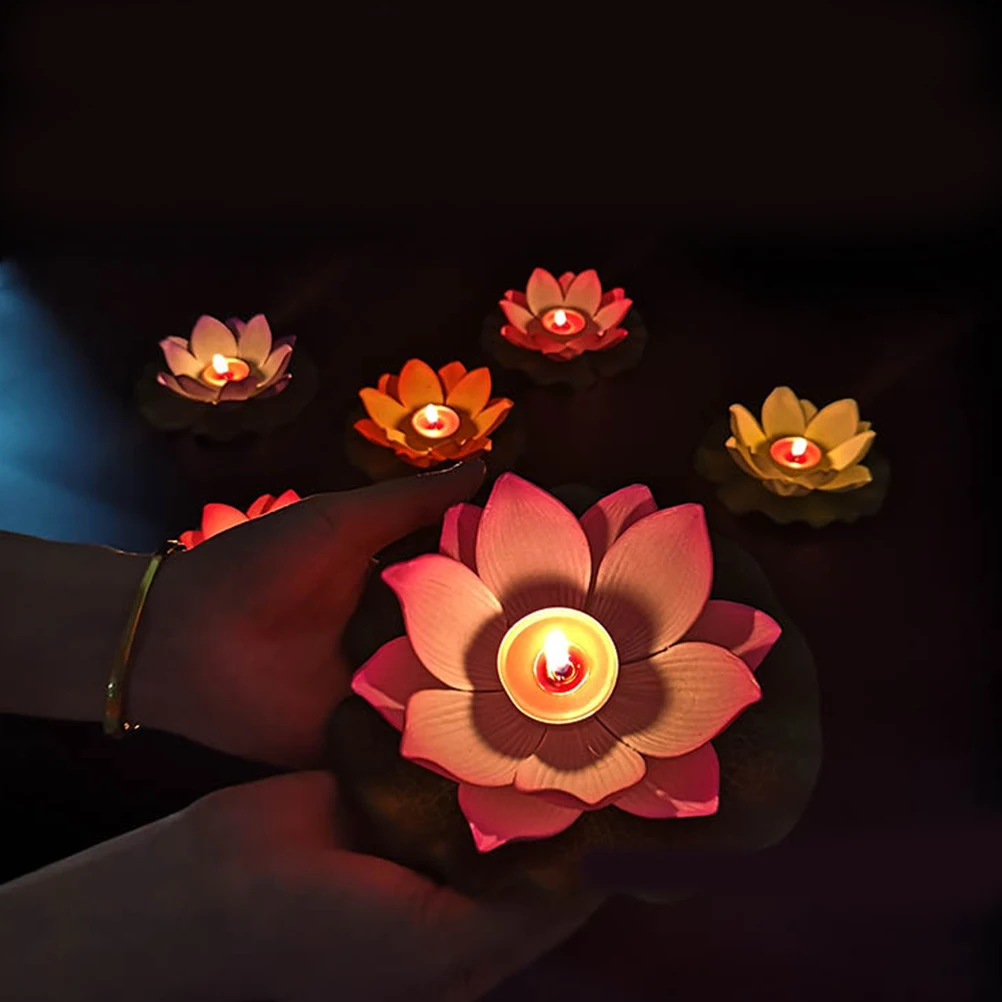 

3pcs Lotus Shape Romantic Decorative Blessing Festive Party Home Wedding Anniversary LED Lighting