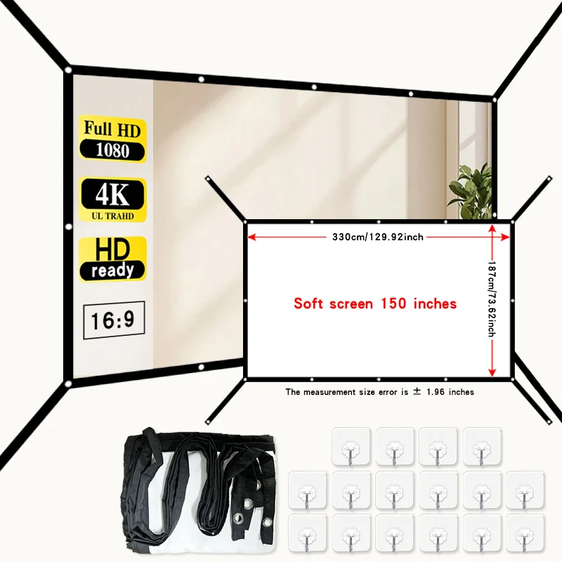 150 inch extended projection screen. Suitable for both indoor and outdoor use.