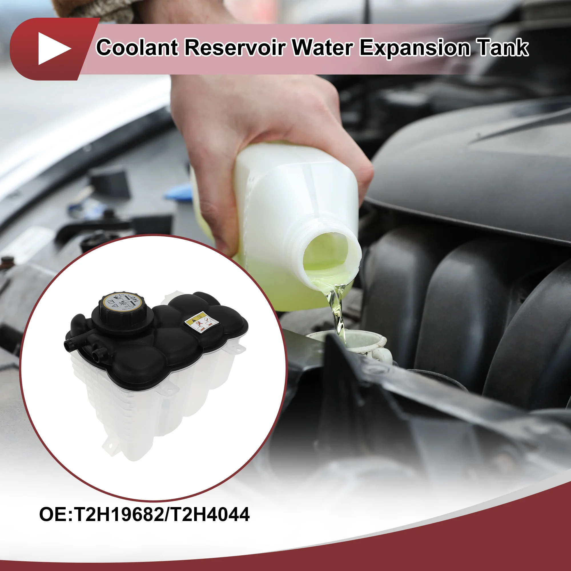 UXCELL Engine Coolant Reservoir Water Expansion Tank for Jaguar XF 2016-2017 F-Pace XE 2017-2018 Coolant Bottle No.T2H19682