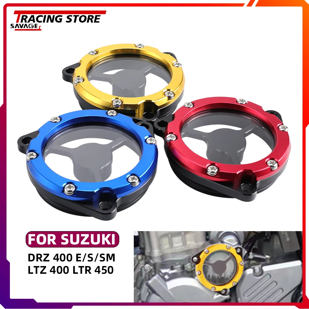 

For SUZUKI LTZ 400 LTR 450 DRZ 400E 400S 400SM Motorcycle Starter Idle Gear Cover LTZ400 LTR450 DRZ400 Transparent Crankcase Cap