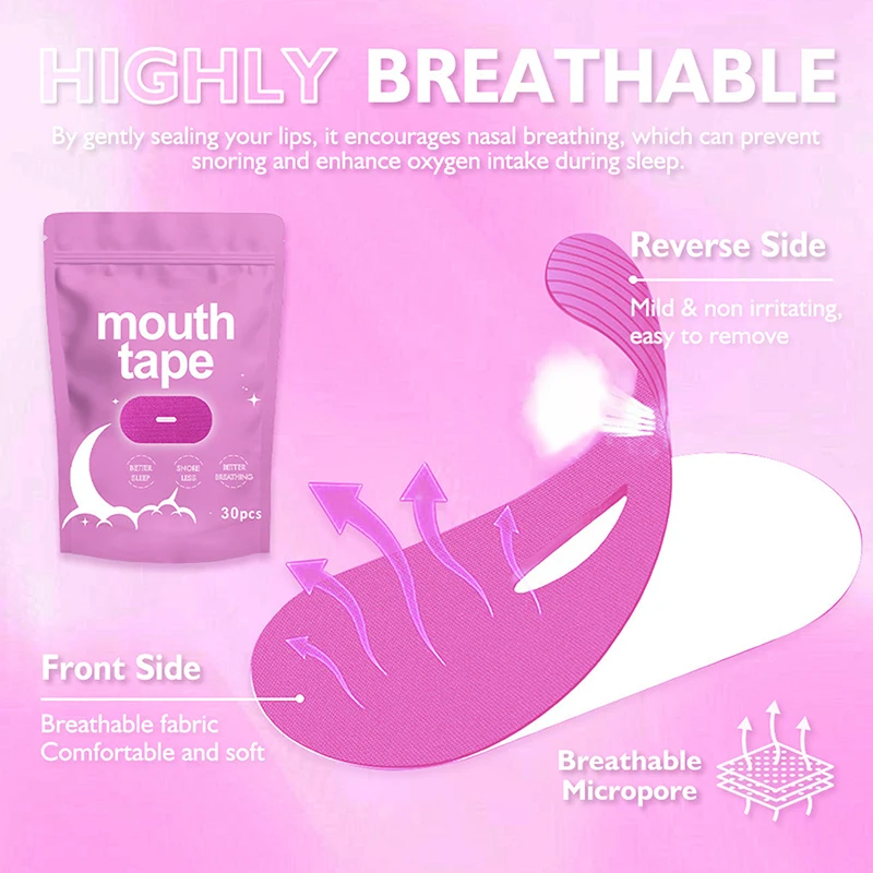 30Pcs Anti Snoring Sleep Strips Sticker for Adult Night Sleep Lip Nose Breathing Improving Patch Mouth Correction Sticker Tape