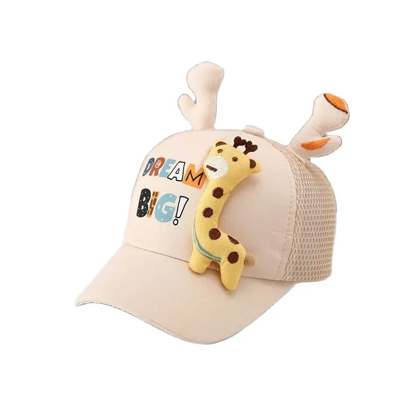 2024 Spring Cotton Cartoon Giraffe Casquette Baseball Cap Adjustable Snapback Hats for Children Boy and Girl 12