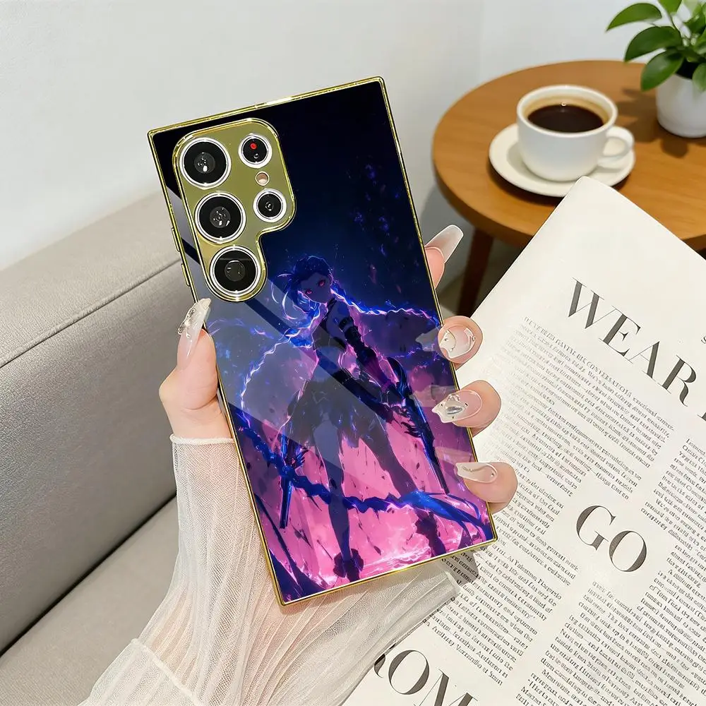 J-Jinx the L-Loose C-Cannon Phone Case Luxury Electroplated Metal Frame Phone Case for Samsung S25 S24 S23 Ultra Slim Cover