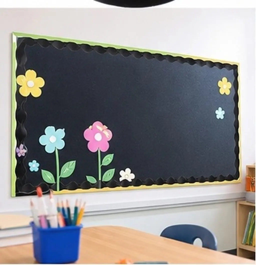 5M Blackboard Border Paper Roll Bulletin Border Trim Premium Decorative Classroom Wall Decor Chalkboard Whiteboard Blackboard