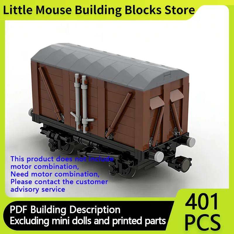 

City Car Model MOC Building Bricks Train Brown Vented Boxcar Modular Technology Children Holiday Gifts Assemble Toys Suit