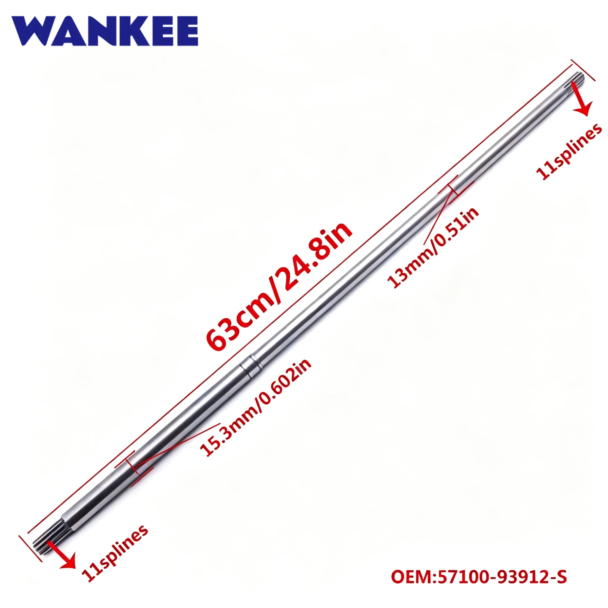 Drive Shaft Short Assy 57100-93912 for Suzuki DT9.9 DT15 DF9.9 DF15 Outboard 2T 4T 57100-90L10