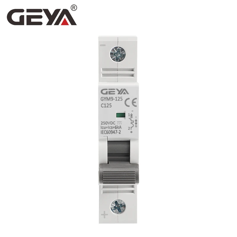 GEYA DC MCB 80A 100A 125A 6KA 1P 250VDC Mini Circuit Breaker Din Rail DC Breakers GYM9-125