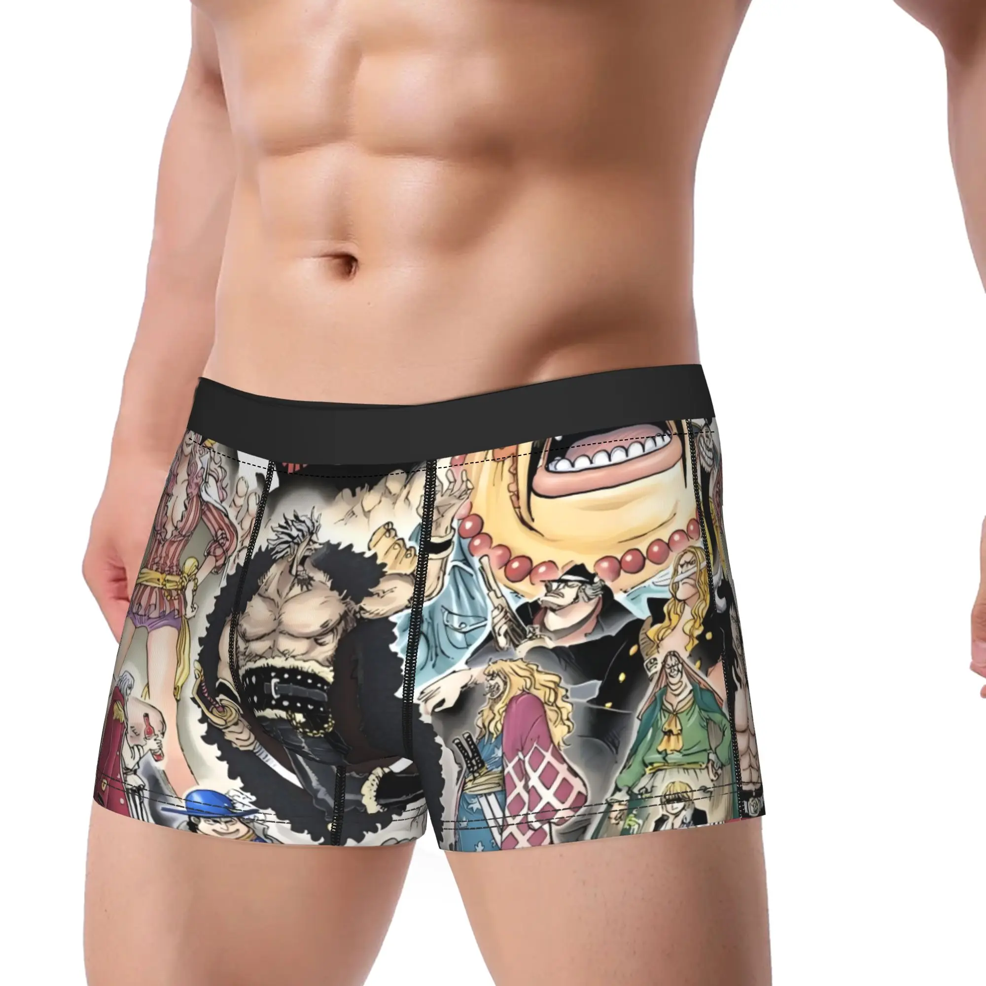 Rocks pirates One Piece Underpants Breathbale Panties Man Underwear Print Shorts Boxer Briefs