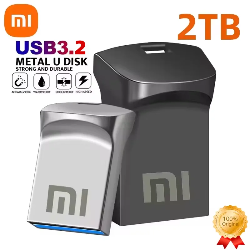 샤오미 USB 3.2 펜 드라이브 미니, 금속 USB 플래시 드라이브, 휴대폰 및 컴퓨터, 고속 상호 전송, USB 메모리 스틱, 2TB, 1TB