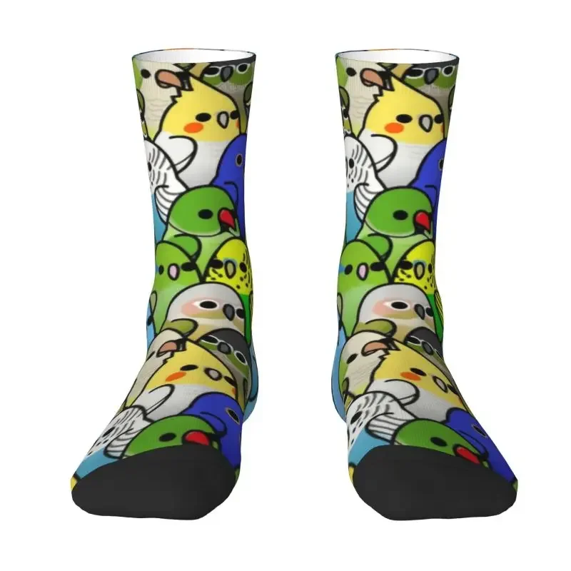 Calcetines de vestir con estampado 3D para hombre y mujer, calcetín Unisex cálido con estampado 3D de loro, pájaro cacatúa, divertido