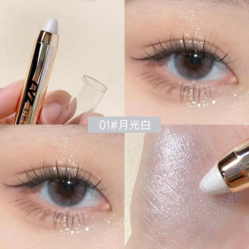 6 Color Stereo Eye Shadow Stick Pen Eyeshadow Stick Double Color Gradient Shadow Stick Glitter Students Makeup Easy to Wear