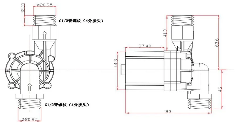 Automatic intelligent PWM DA speed control speed feedback silent brushless DC hot and cold water equipment cycle