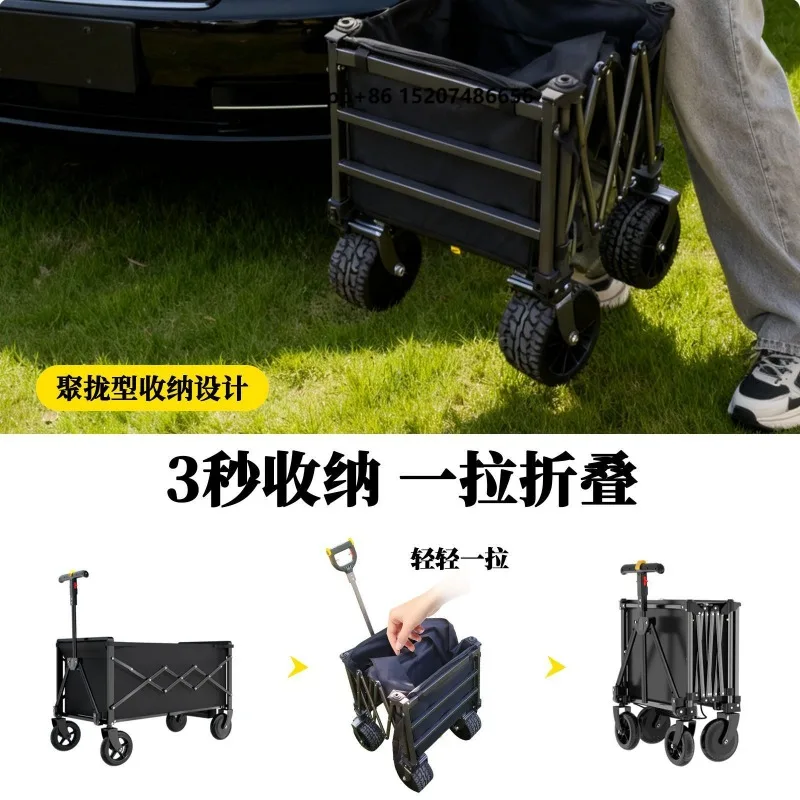 Manufacturer-made Smart Electric Metal Camping Cart Swivel Wheel Outdoor Utility Market Stall Foldable Design Assist Pushcart