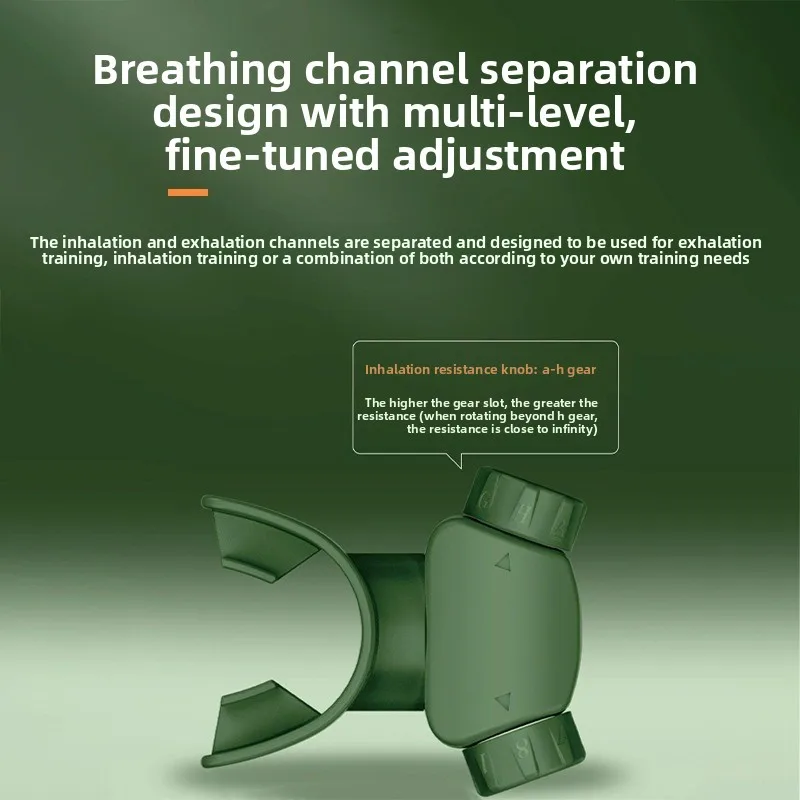 جهاز تدريب عضلات التنفس لقدرة الرئة، جهاز تمرين الجهاز التنفسي المحمول مع مقاومة قابلة للتعديل، للاستخدام المنزلي