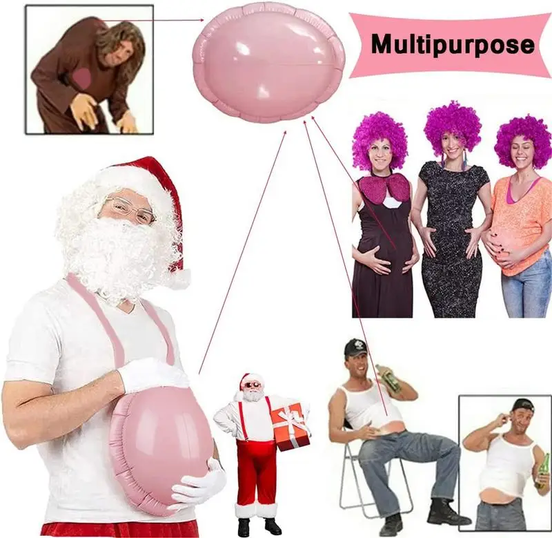 Fake Pregnant Belly Fake Santa Claus Belly Inflatable Belly Costume Christmas Play Playing Santa Halloween Cosplay Dress Party