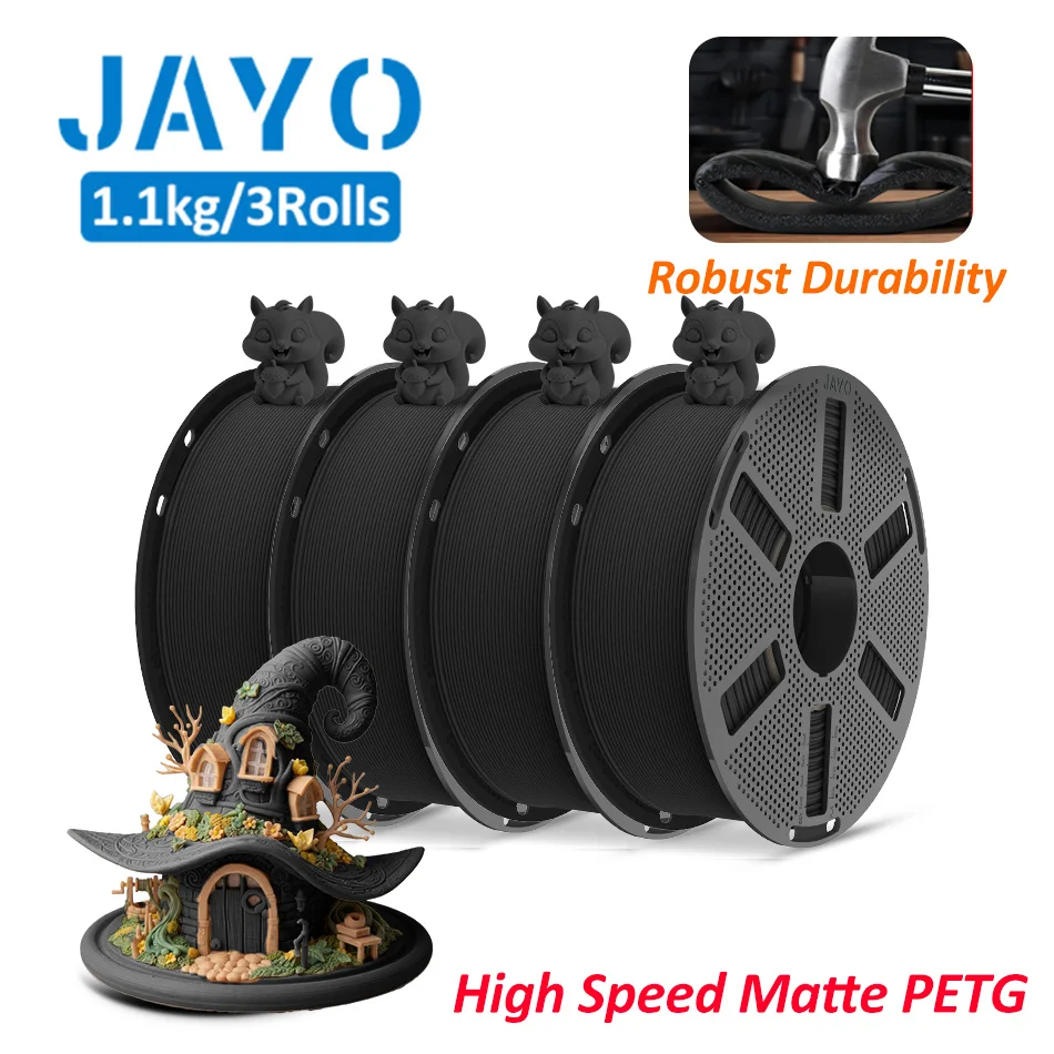 JAYO PLA + / TPU / SILK / PLA Filament 5 Rollen/Set 3D-Drucker-Filament Robustes 3D-Druckmaterial für FDM Ohne Verheddern