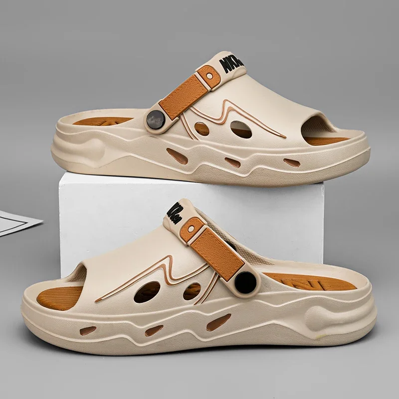 شبشب رجالي منصة عدم الانزلاق داخلي في الهواء الطلق الوجه يتخبط موضة خفيفة الوزن اثنين ارتداء صنادل المشي في الهواء الطلق حذاء الشاطئ للرجال #2