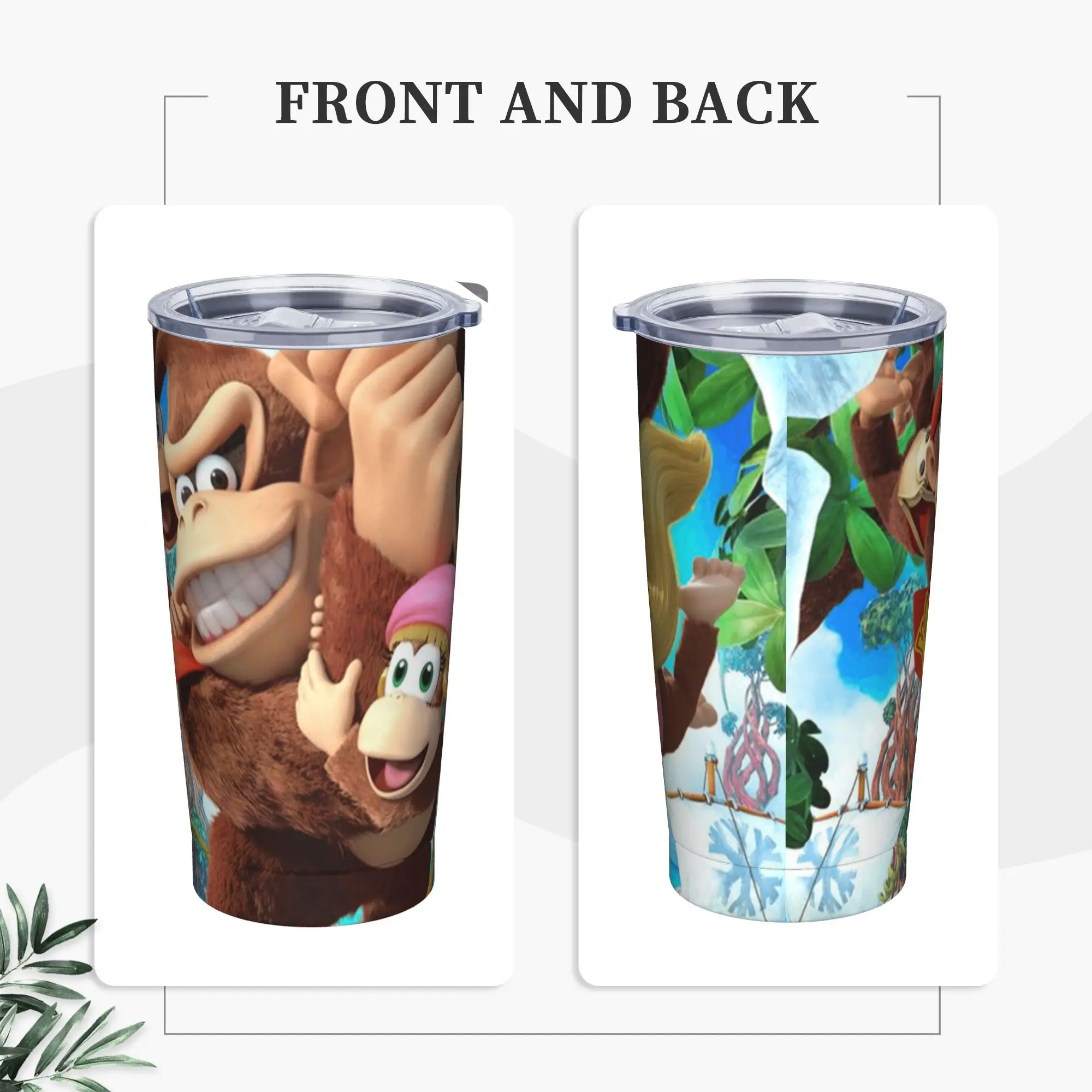 

Donkeyed Kongs Tumbler Cold Drink Water Bottle Keep Heat Stainless Steel Coffee Mug Custom Beach Mugs Cup