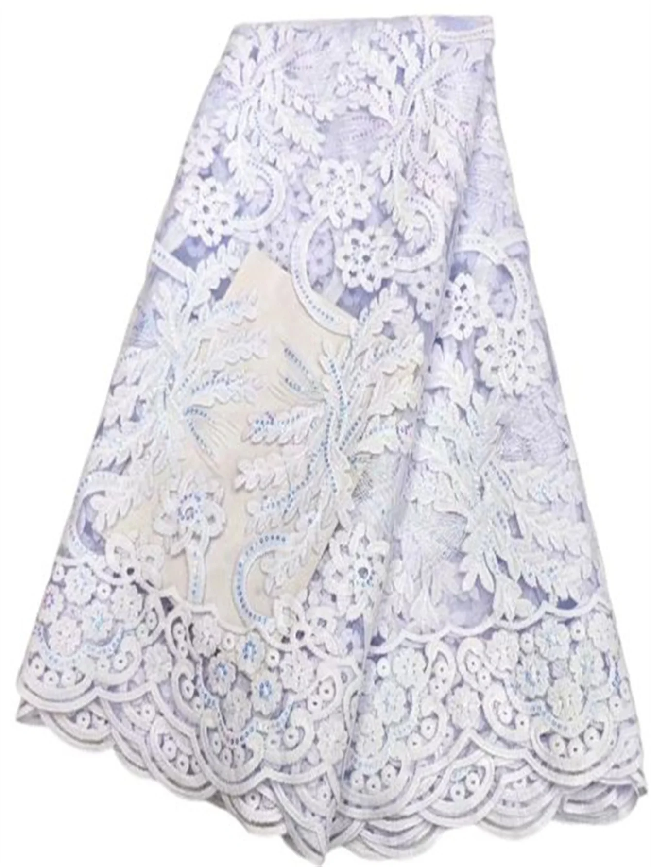 Verde africano lantejoulas tecido de renda 2025 branco alta qualidade artesanal lantejoulas nigeriano tule francês material renda para vestido casamento