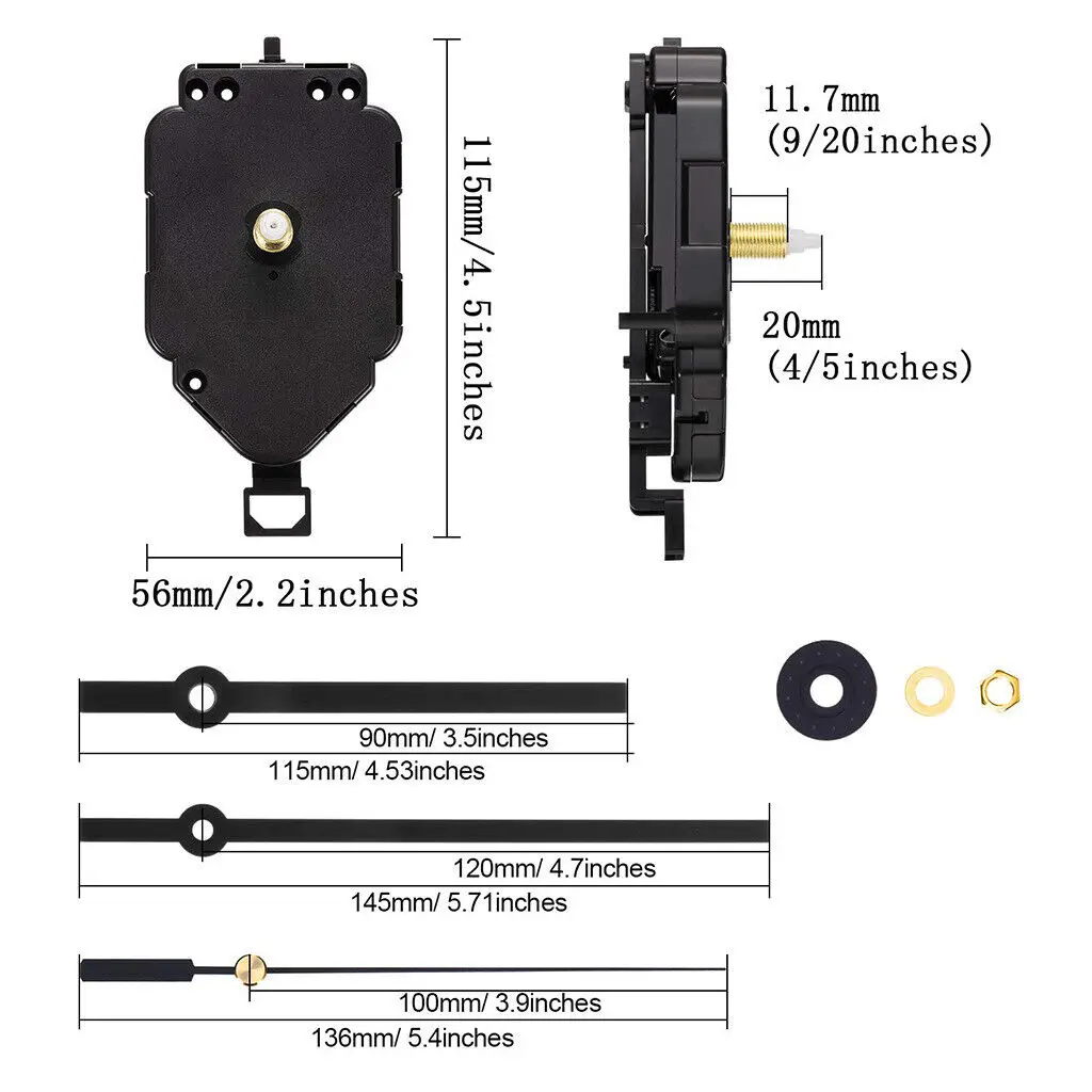 DIY Quartz Clocks Movement Mechanism Pendulum Repair Swing Motor Hanger Kit Set