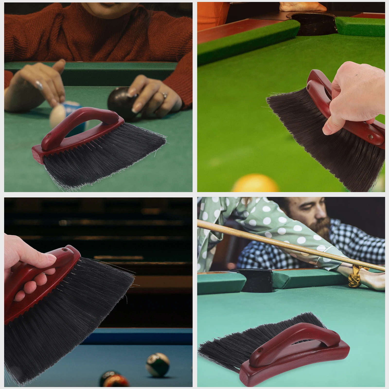 

PVC Wood Pool Table Brush Billiard Cleaning Tool Kit Felt Cleaner Rail Supply Game Desk Dining Sport