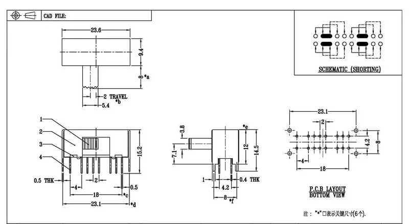 5 pz/lotto SK-43D01 interruttore a levetta a 3 velocità interruttore a levetta per amplificatore di potenza audio con quadrante laterale orizzontale a 16 pin