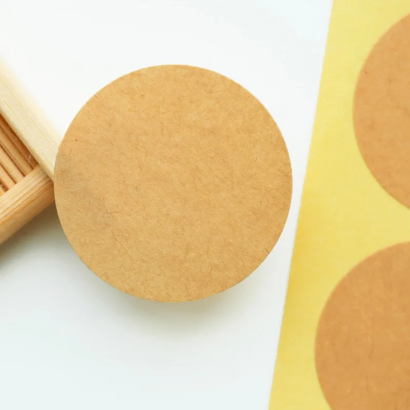 500PCs/Roll kraft round self-adhesive label paper items class ification name stickers paper Stickers paper Adhesive Labels image 6