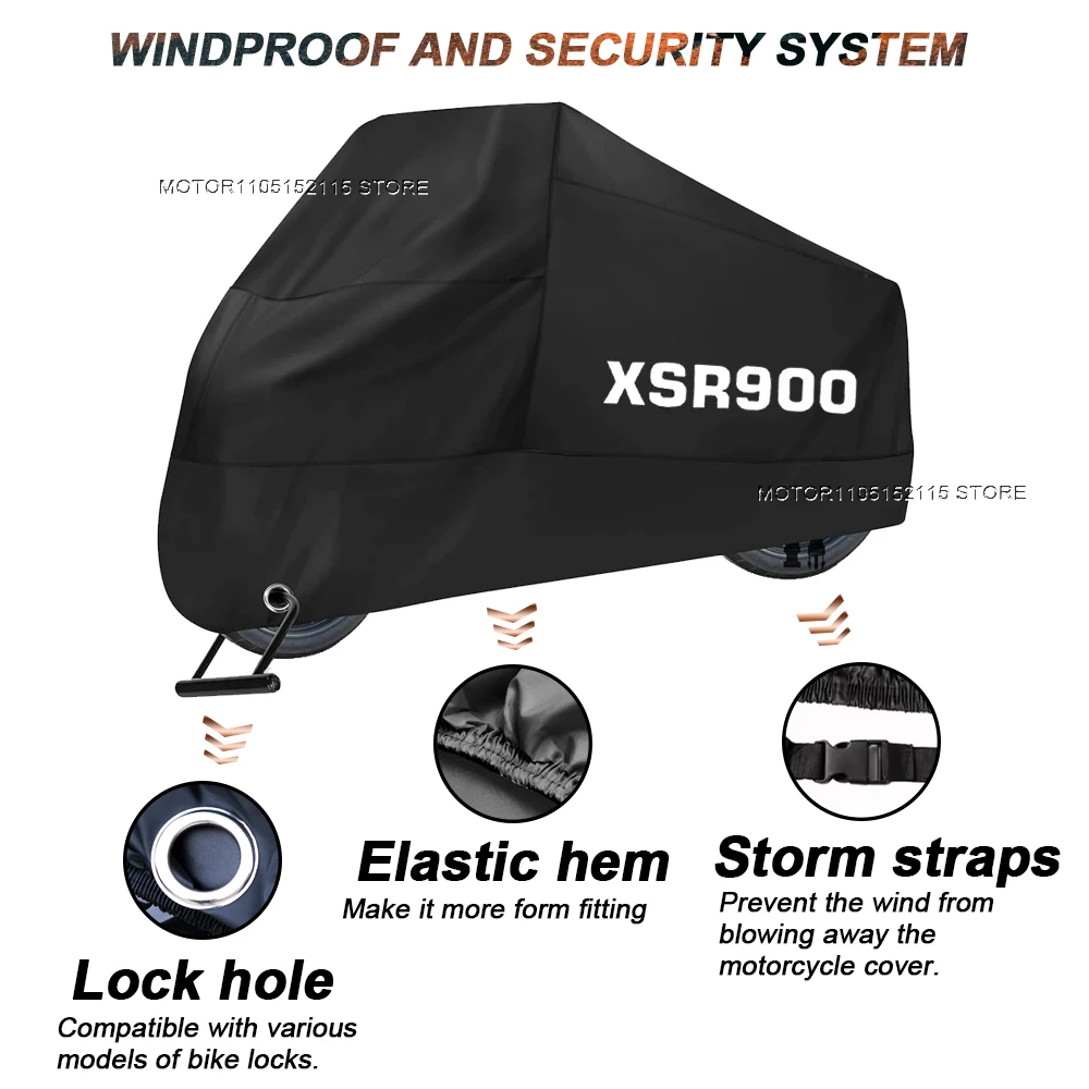 Motorcycle Cover UV Protection Dustproof Snowproof Outdoor Waterproof Motorcycle Rain Cover For YAMAHA XSR900 XSR 900 2022-2024 2