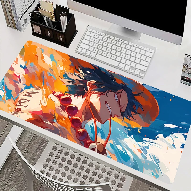 Tapis de souris pour ordinateur portable, armoire de bureau, clavier, PC, grand HD, une pièce, Portgas · D · Ace, tapis de souris antidérapant, en caoutchouc, étendu