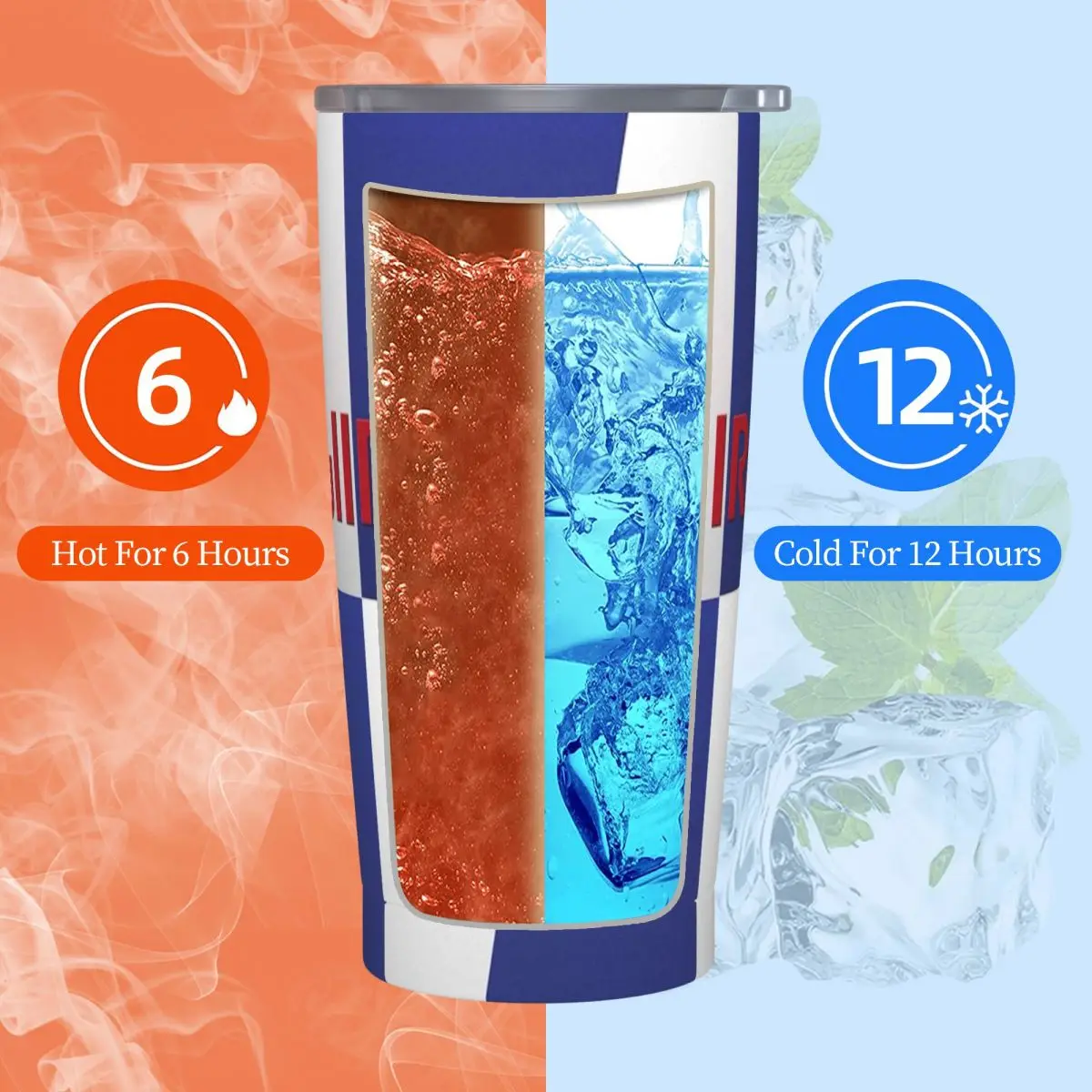 Stainless Steel Tumbler RB Bull Thermal Mug With Straws and Lid Battle Blue Cold and Hot Car Mugs Travel Graphic Water Bottle