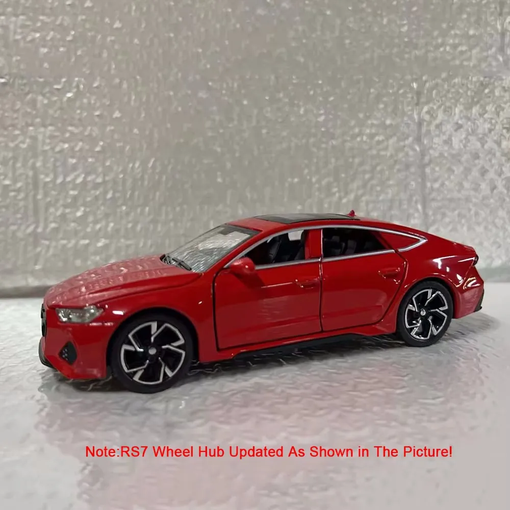 1:32 Scale RS7 ตํารวจรุ่น Miniature รถของเล่นโลหะผสม Diecast เสียงดึงกลับประตูเปิดยานพาหนะสําหรับเด็กคริสต์มาสของขวัญ