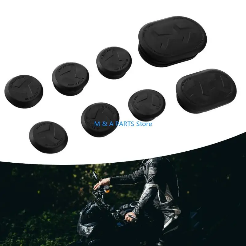 U1JF Protective Motorcycle Frame Hole Caps Covers For MT09 Models 2021 To 2025 Bike Waterproof Elastic Material Dust Plugs