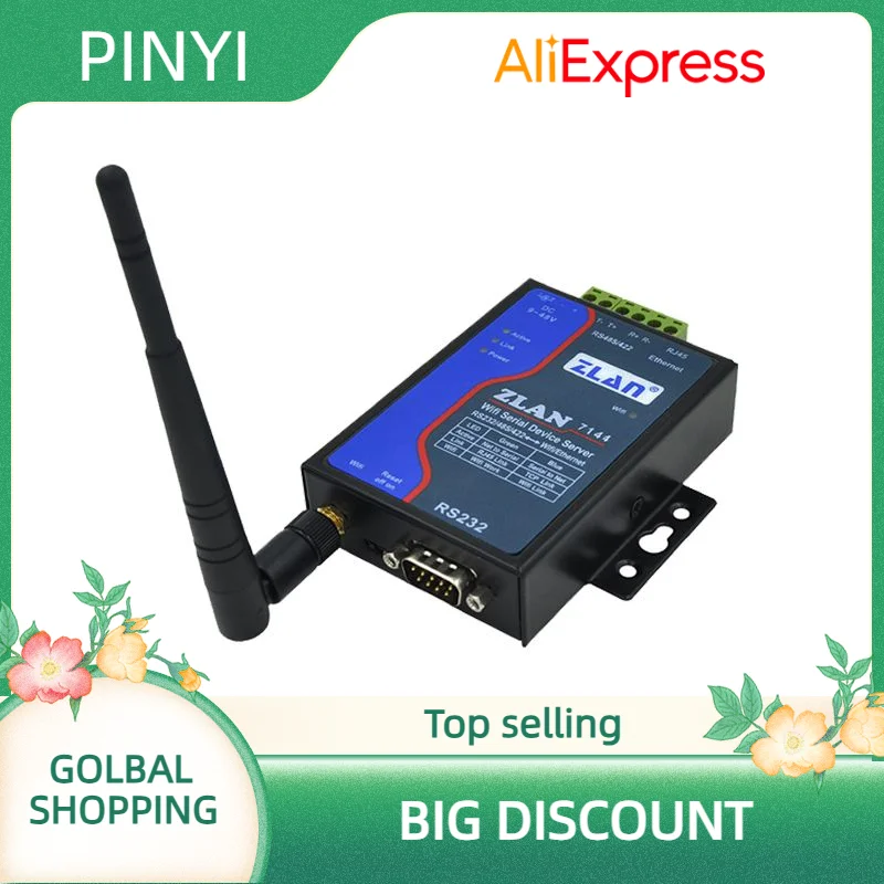 ZLAN7144 RJ45 Rs232 ke Wifi JSON MQTT Gateway Server Serial Gerbang Industri