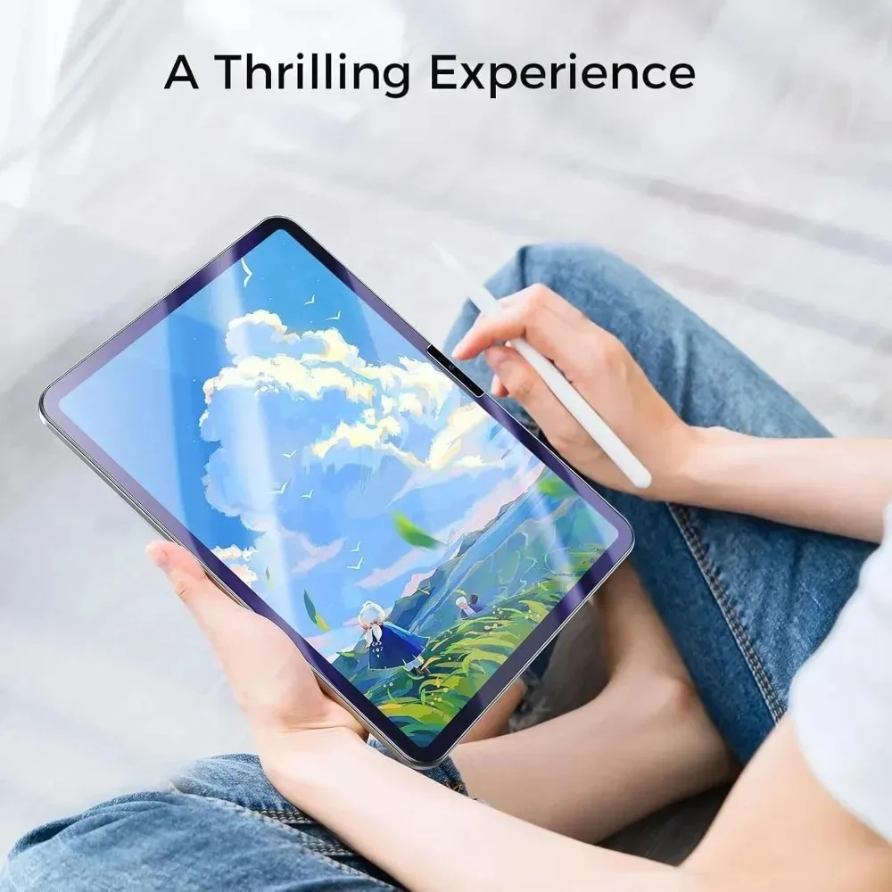 طبقة حماية مضادة للضوء الأزرق لجهاز iPad A16 2025 Air 11/13 بوصة M3 M2 سهلة التركيب واقيات شاشة من الزجاج المقسى لجهاز iPad 11
