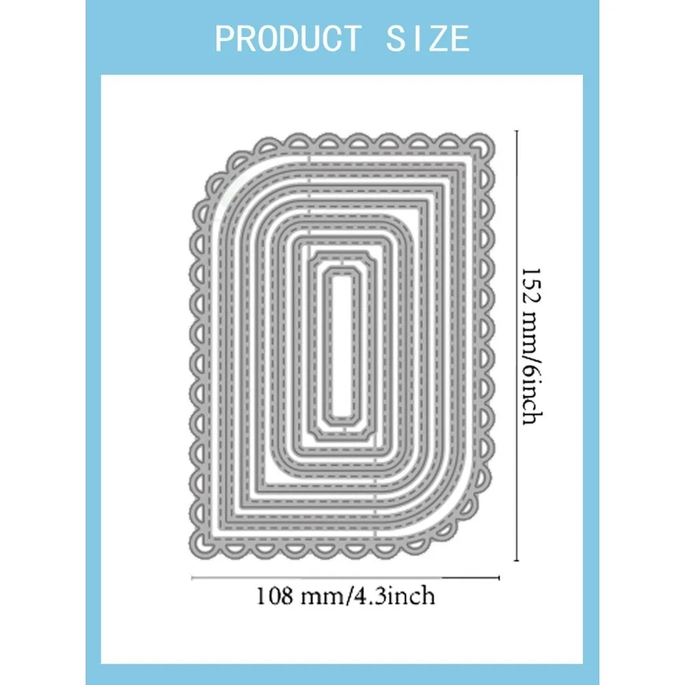 1Pcs Geometrische Thema Dekorative Präge Karte Rechteck Carbon Stahl Schneiden Stirbt Schablonen Präge Ordner für DIY Foto