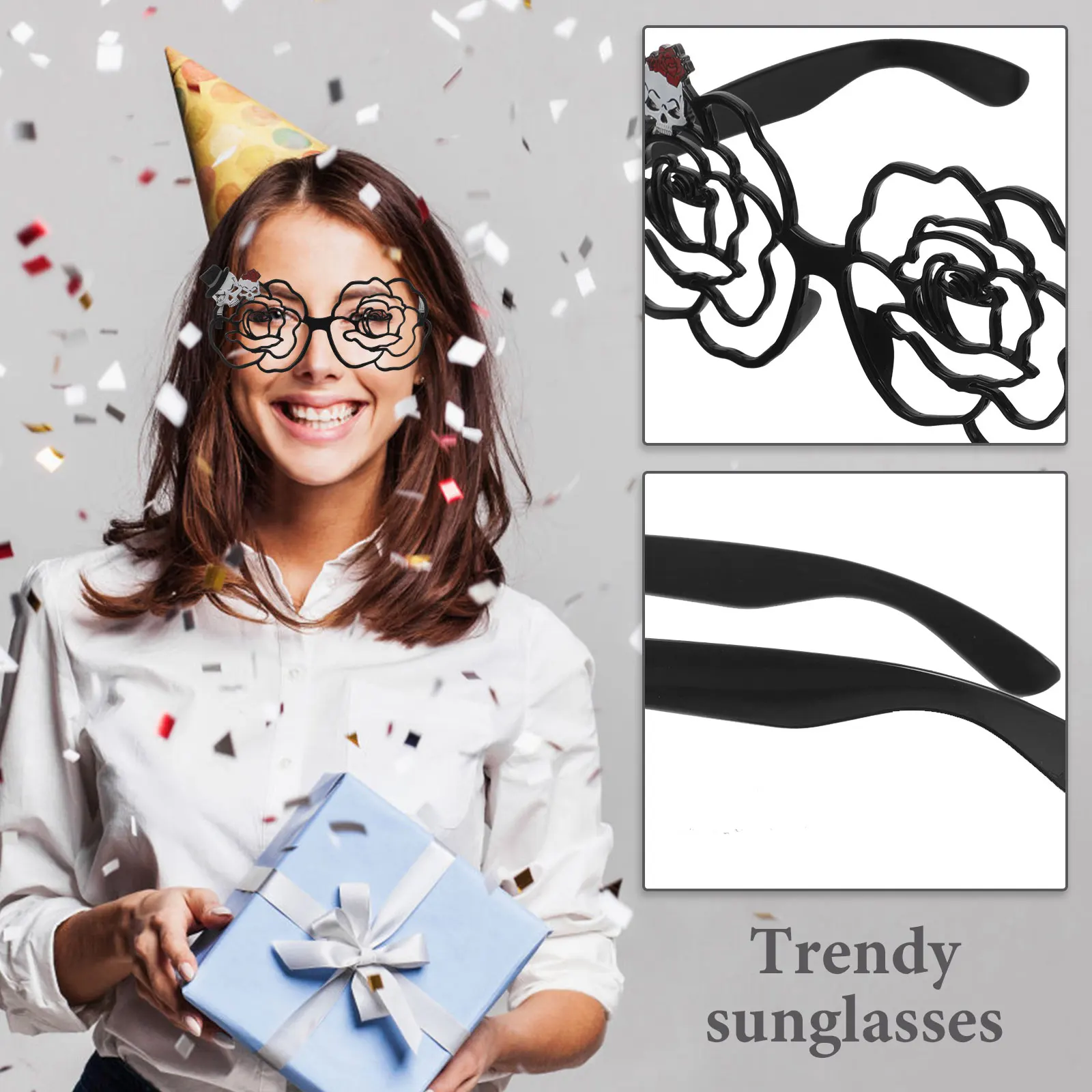 

Tricky Toys Trendy Sunglasses Adults Skull Unique Novelty Cool Teens 90s Fashionable Glasses Costume Accessories