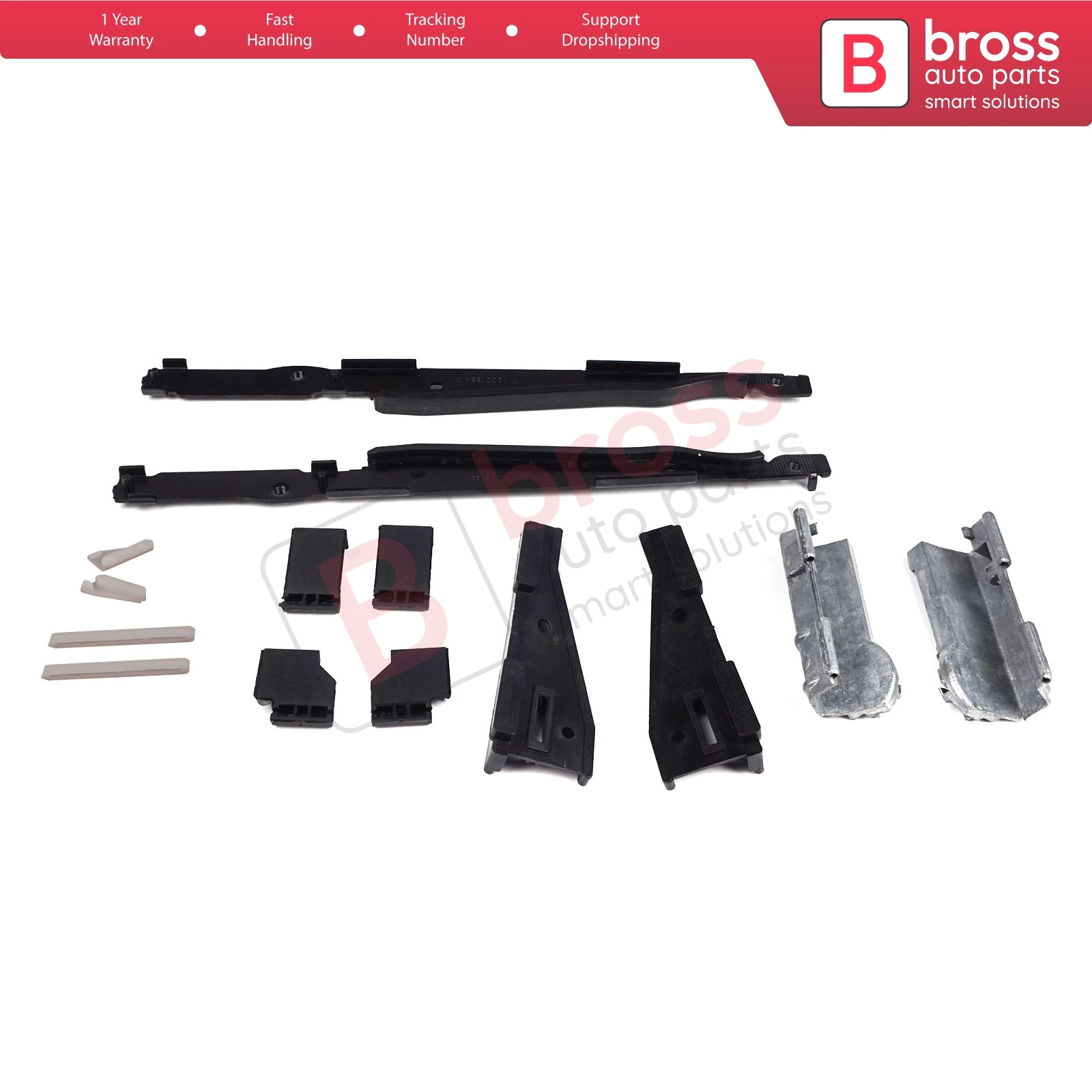 BSR40+BSR540 Panoramic Roof Sunroof Runner Guide Track Slider Repair 14 Pcs Set 54138408062 for BMW 5 E39 X3 E83 X5 E53 E70